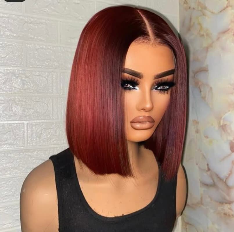 Copper bob wig